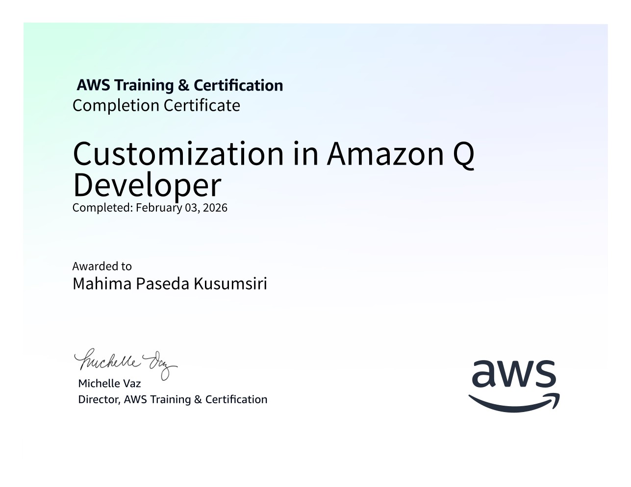 Customization in Amazon Q Developer
